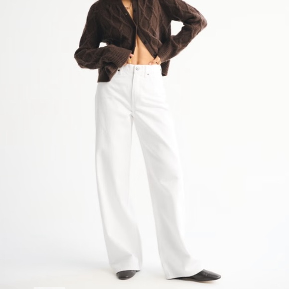 Abercrombie White Wide-Leg Jean - Picture 3 of 10